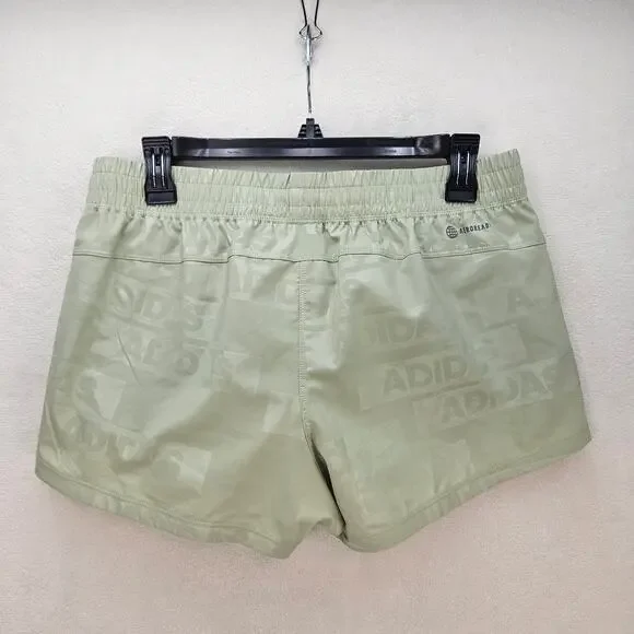 ADIDAS WOMEN'S MEDIUM PACER WOVEN DEBOSS TRAINING/RUNNING SHORTS LIME HK7544 NWT - Picture 6 of 6